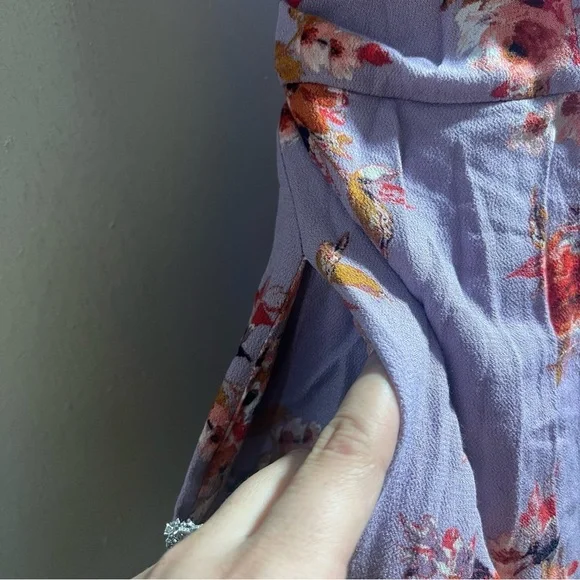 - Xhilaration Purple Orange Floral Jumpsuit - Picture 6 of 8